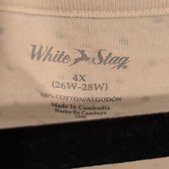 Whites Stag ivory and black polka dot plus size 4X t shirt - Picture 5 of 9